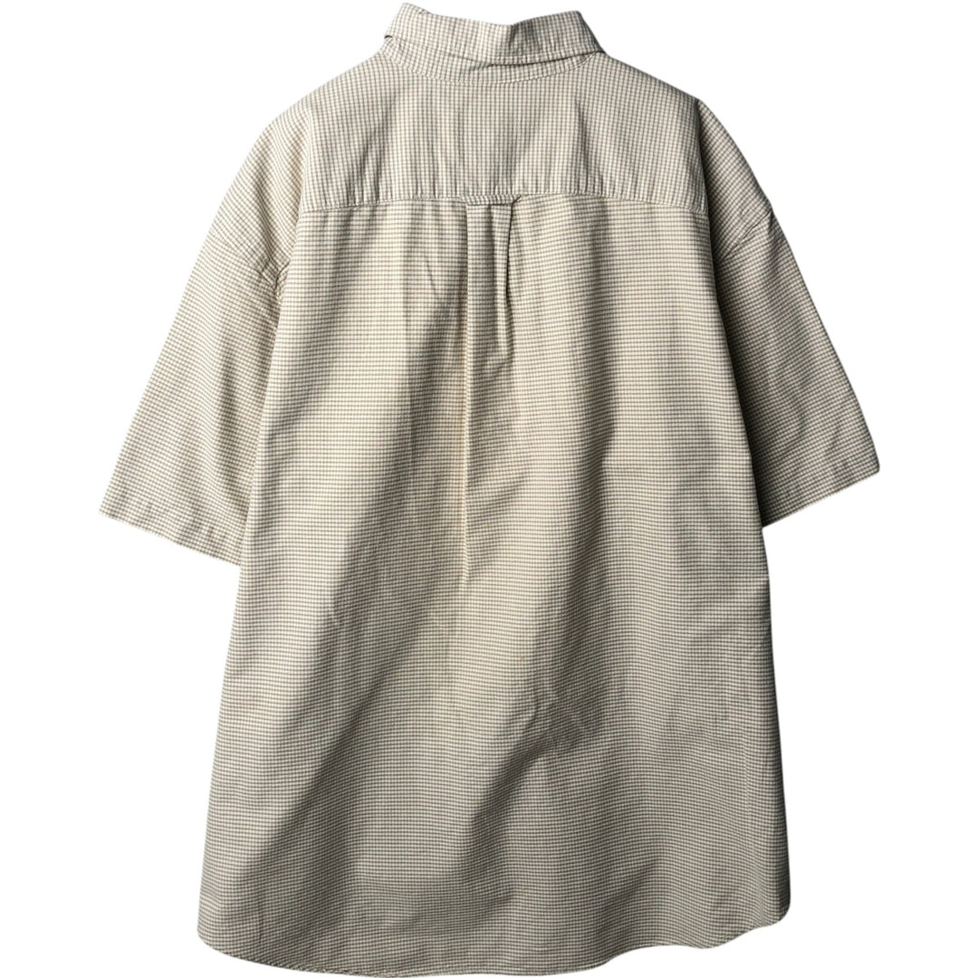 90'S GAP Old Gap Short Sleeve Button Down Check Shirt Men's L Size Vintage cotton white type Vintage Second Hand
