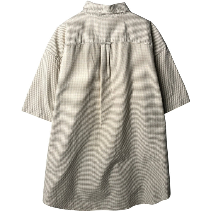 90'S GAP Old Gap Short Sleeve Button Down Check Shirt Men's L Size Vintage cotton white type Vintage Second Hand