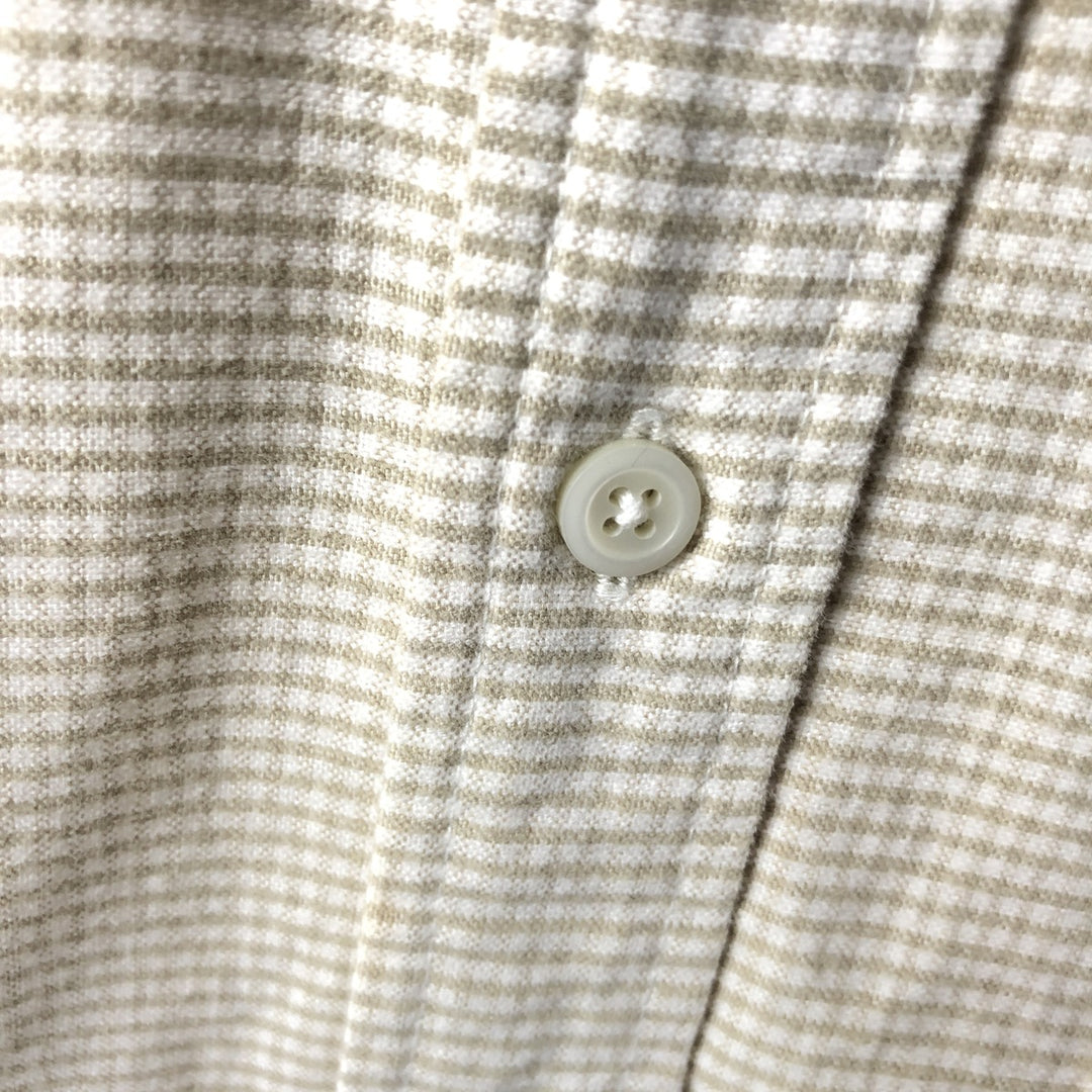 90'S GAP Old Gap Short Sleeve Button Down Check Shirt Men's L Size Vintage cotton white type Vintage Second Hand