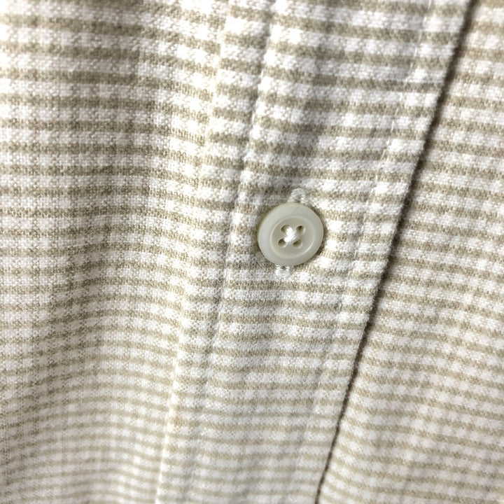 90'S GAP Old Gap Short Sleeve Button Down Check Shirt Men's L Size Vintage cotton white type Vintage Second Hand