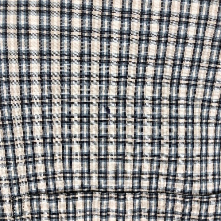 Eddie Bauer seersucker short-sleeved button-down check shirt, men's size XL. cotton Beige type Vintage Second Hand