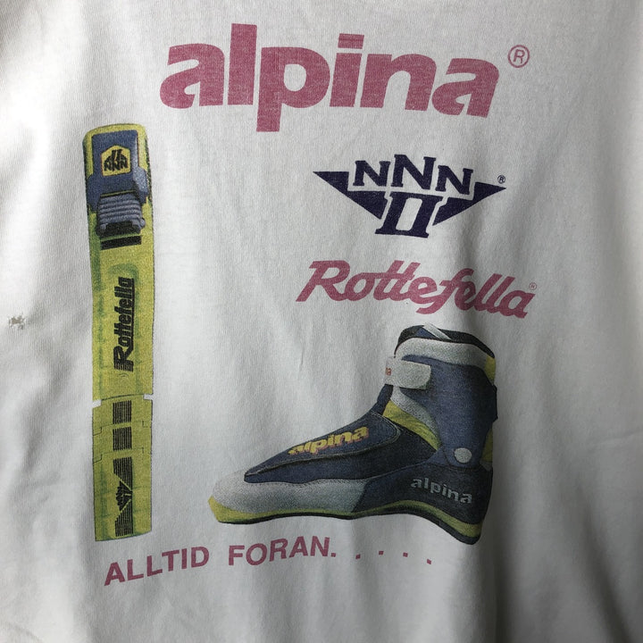 90'S Screen Stars ALPINA Advertising T-shirt, Men's Size M (approx.), Vintage cotton white type Vintage Second Hand