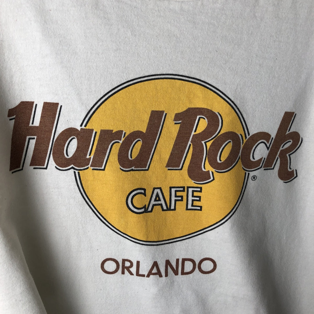HARD ROCK CAFE Hard Rock Cafe Advertising T-shirt Made in USA Men's L size cotton white type Vintage Second Hand