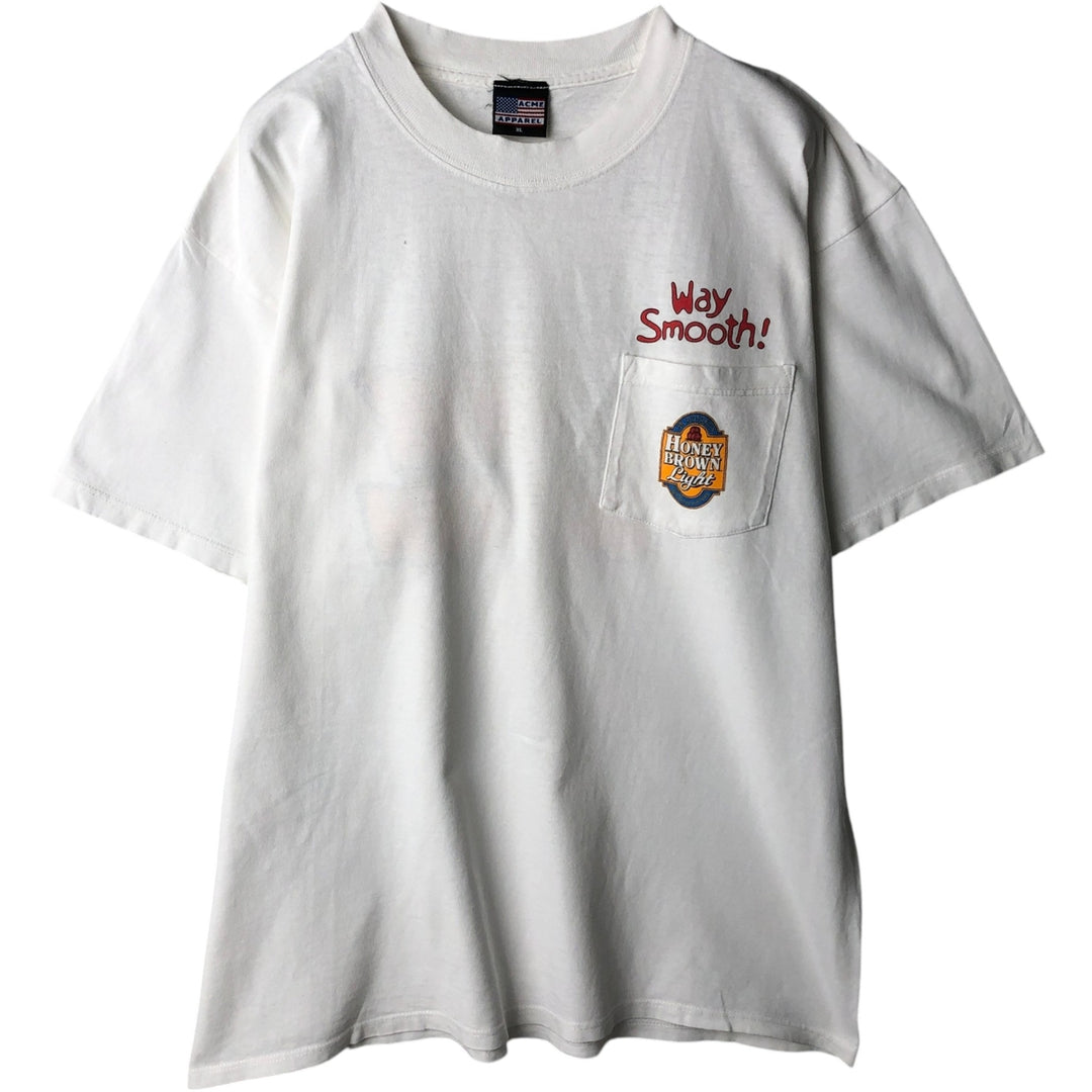 90'S ACME APPAREL Genesee Brewing Company Advertising T-Shirt, Made in USA, Men's XL equivalent, Vintage cotton white type Vintage Second Hand