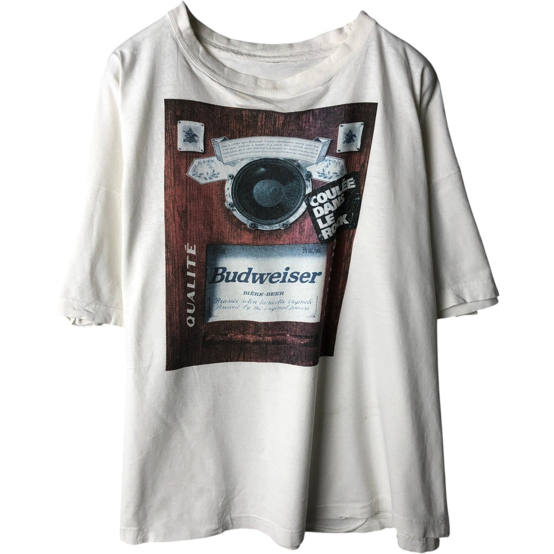 Big size 90'S Budweiser advertising T-shirt, men's equivalent to XXXL, vintage. unclear white type Vintage Second Hand