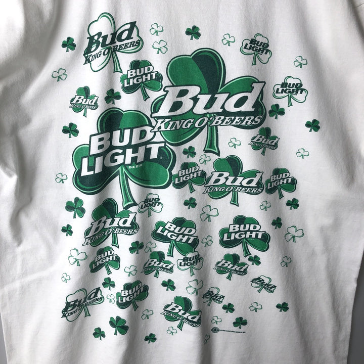 Gildan Bud Light Advertising T-Shirt, Men's Size XL (approx.) cotton white type Vintage Second Hand