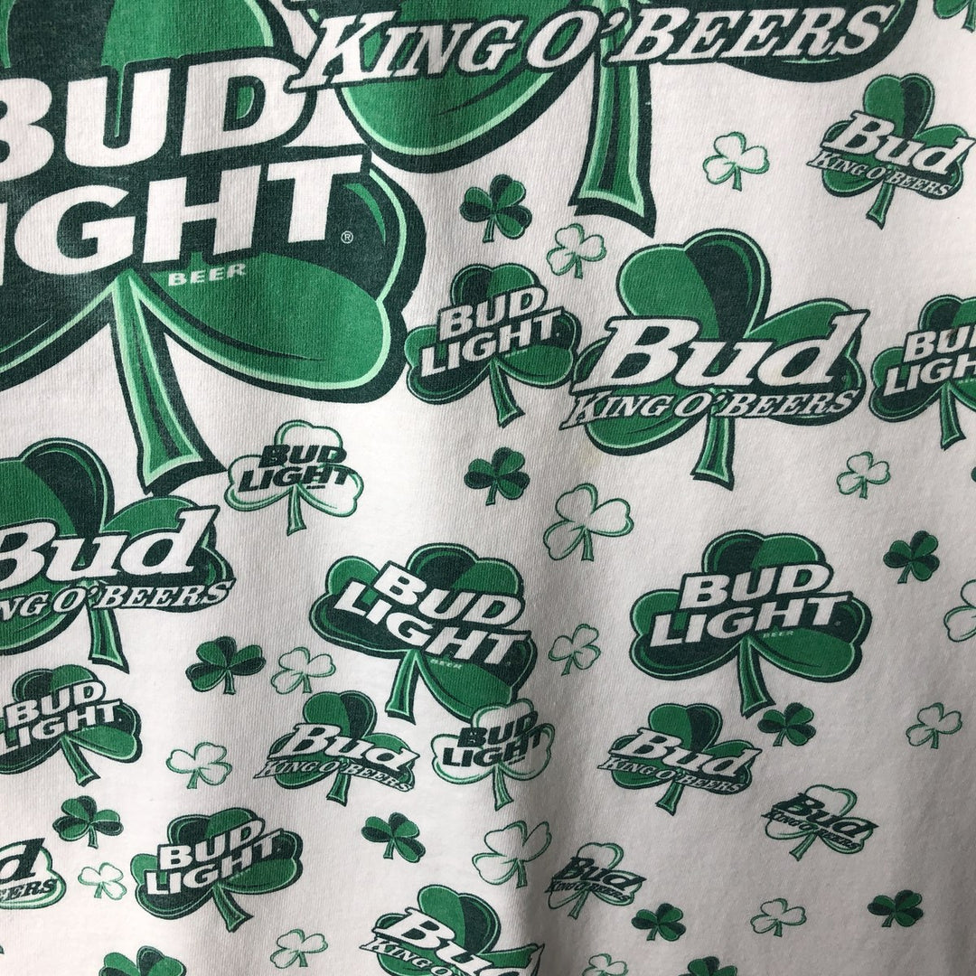 Gildan Bud Light Advertising T-Shirt, Men's Size XL (approx.) cotton white type Vintage Second Hand