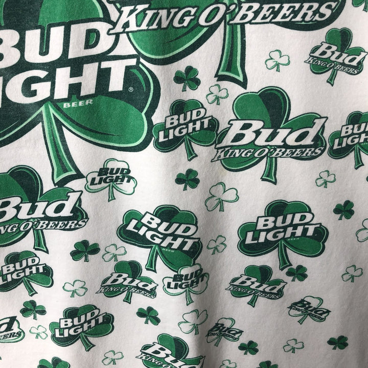 Gildan Bud Light Advertising T-Shirt, Men's Size XL (approx.) cotton white type Vintage Second Hand