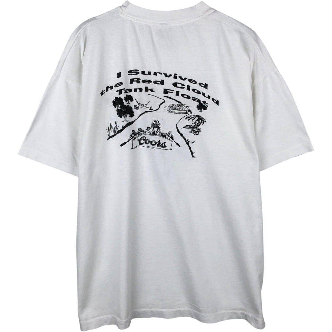 2000'S Fruit of the Loom Coors Light advertising T-shirt, men's size XL (approx.) cotton white type Vintage Second Hand