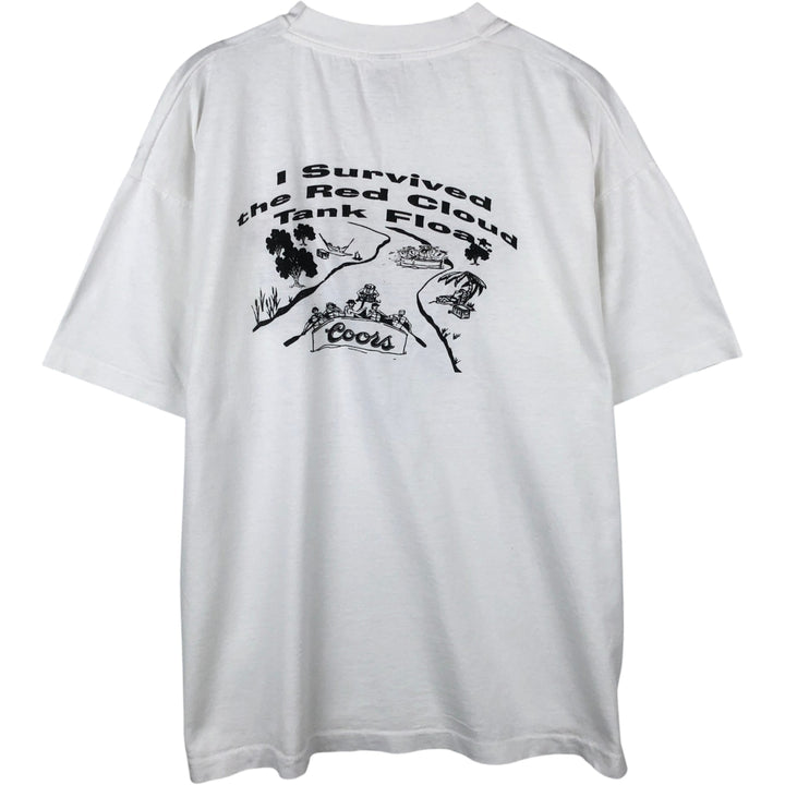 2000'S Fruit of the Loom Coors Light advertising T-shirt, men's size XL (approx.) cotton white type Vintage Second Hand