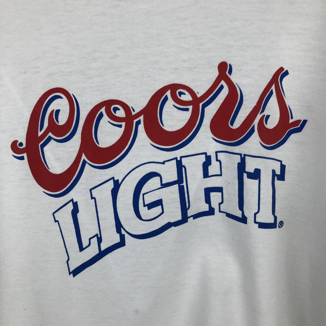 2000'S Fruit of the Loom Coors Light advertising T-shirt, men's size XL (approx.) cotton white type Vintage Second Hand