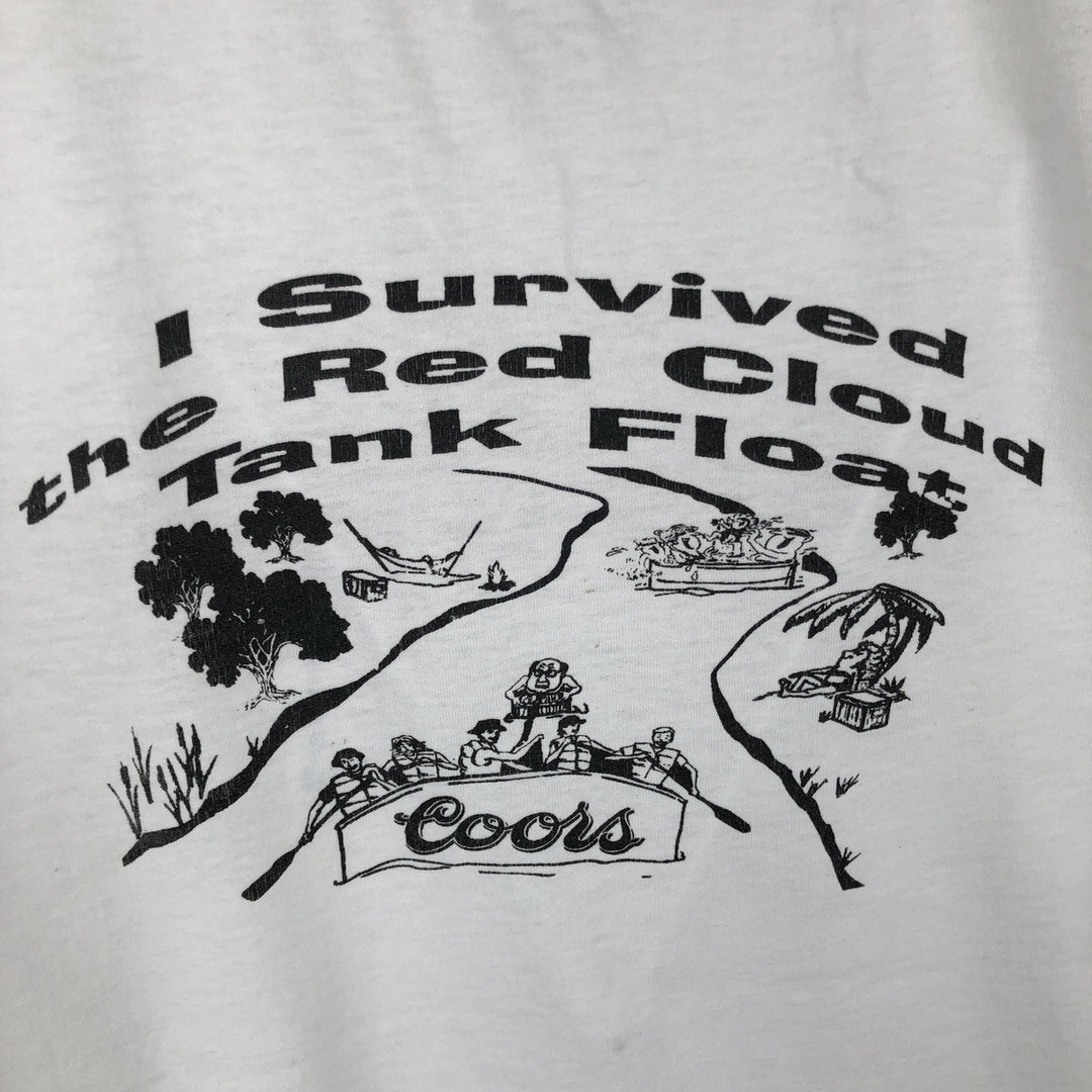 2000'S Fruit of the Loom Coors Light advertising T-shirt, men's size XL (approx.) cotton white type Vintage Second Hand