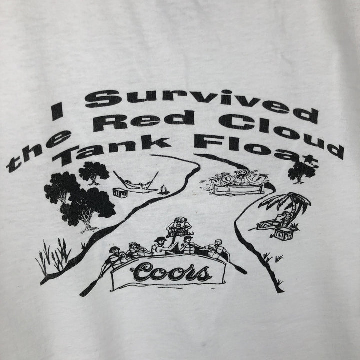2000'S Fruit of the Loom Coors Light advertising T-shirt, men's size XL (approx.) cotton white type Vintage Second Hand