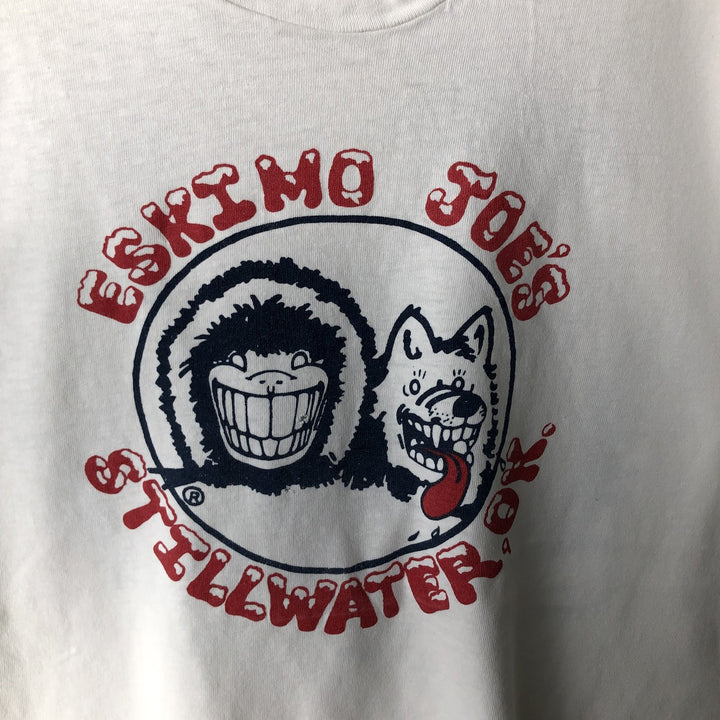 1980'S Hanes Eskimo Joe's Advertising T-Shirt, Made in USA, Men's XL equivalent, Vintage cotton white type Vintage Second Hand