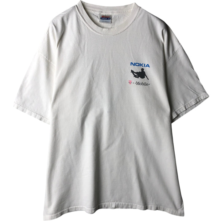 2000'S Hanes Nokia T-Mobile advertising T-shirt, men's size XL (approx.) cotton white type Vintage Second Hand