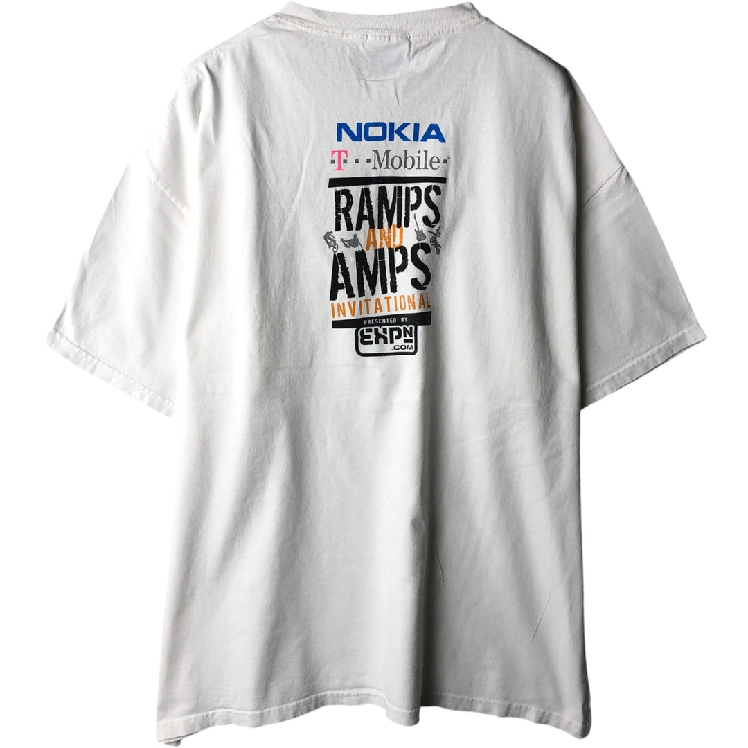 2000'S Hanes Nokia T-Mobile advertising T-shirt, men's size XL (approx.) cotton white type Vintage Second Hand
