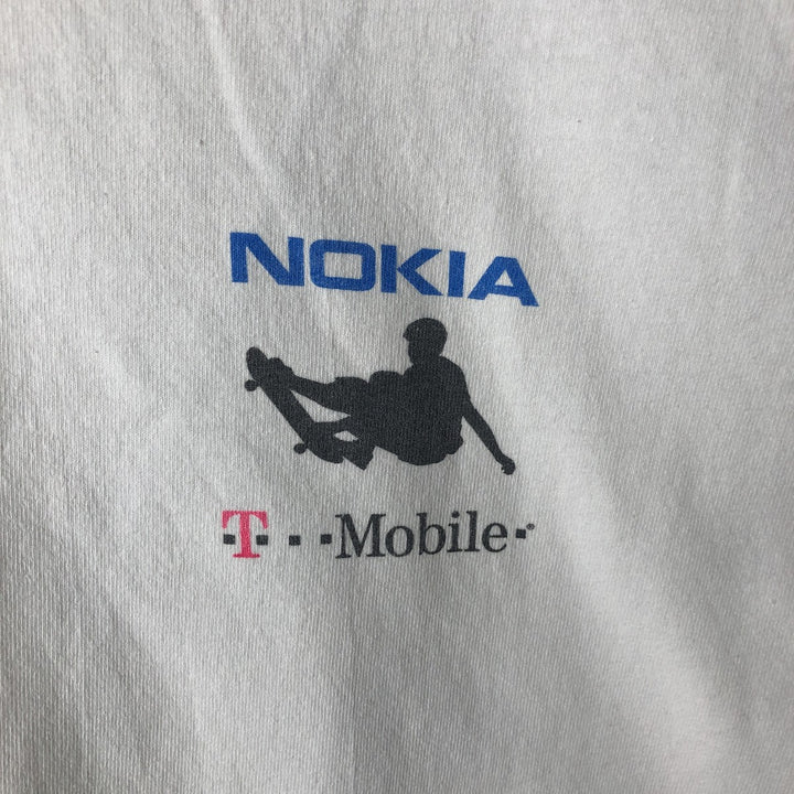 2000'S Hanes Nokia T-Mobile advertising T-shirt, men's size XL (approx.) cotton white type Vintage Second Hand