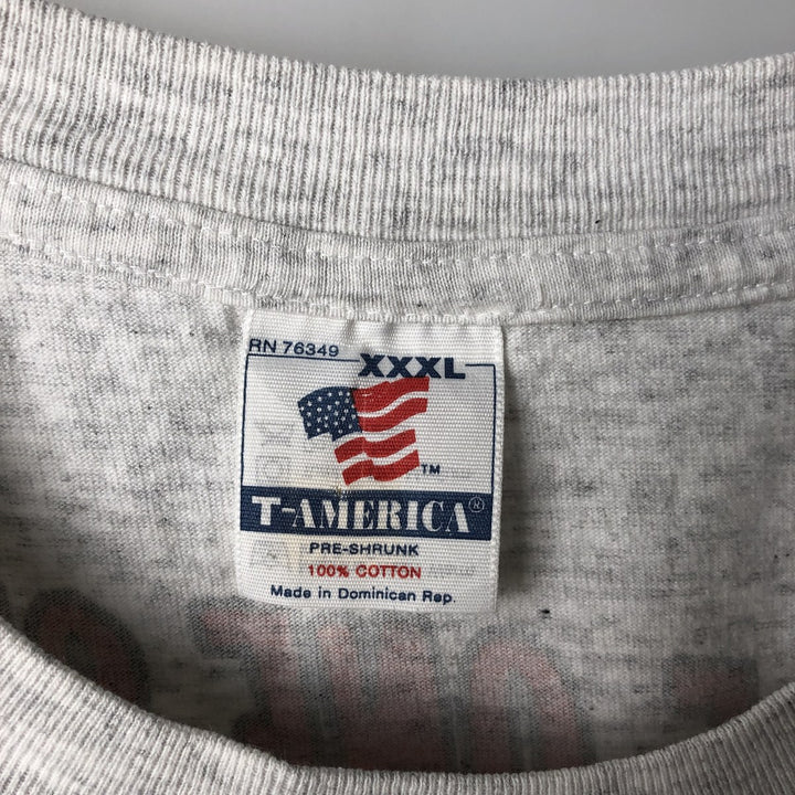 Big Size 90'S T-AMERICA BUDWEISER Advertising T-Shirt Men's XXXL Equivalent Vintage cotton gray type Vintage Second Hand