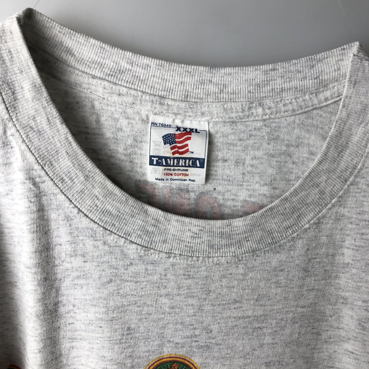 Big Size 90'S T-AMERICA BUDWEISER Advertising T-Shirt Men's XXXL Equivalent Vintage cotton gray type Vintage Second Hand