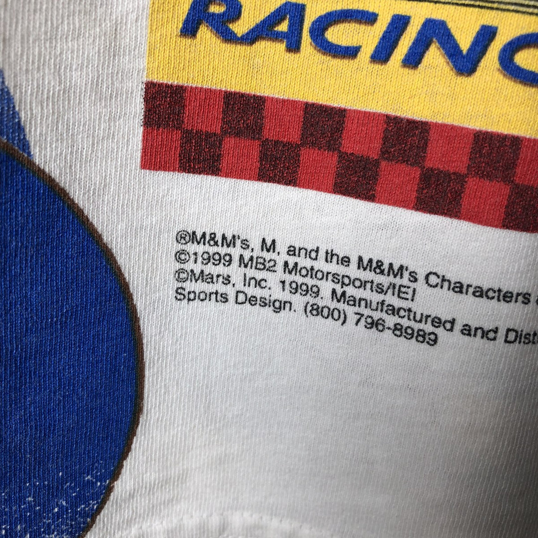 90'S M and M's advertising T-shirt, made in USA, men's size L equivalent, vintage, large print. cotton white type Vintage Second Hand