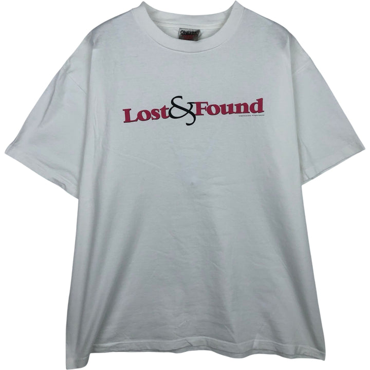 90'S ONEITA Printed T-shirt, Men's XL size, Vintage cotton white type Vintage Second Hand
