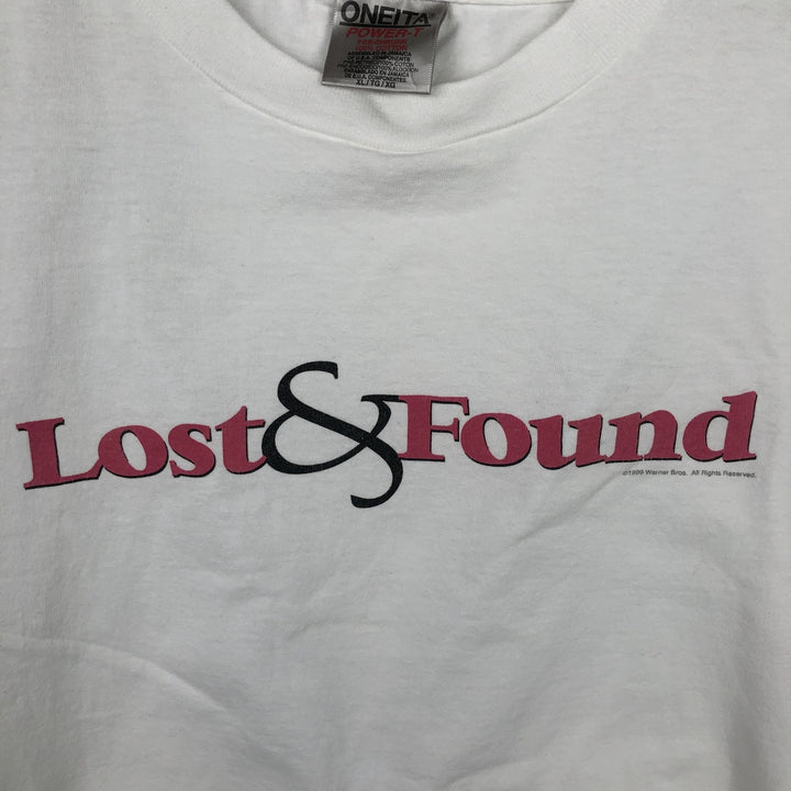 90'S ONEITA Printed T-shirt, Men's XL size, Vintage cotton white type Vintage Second Hand