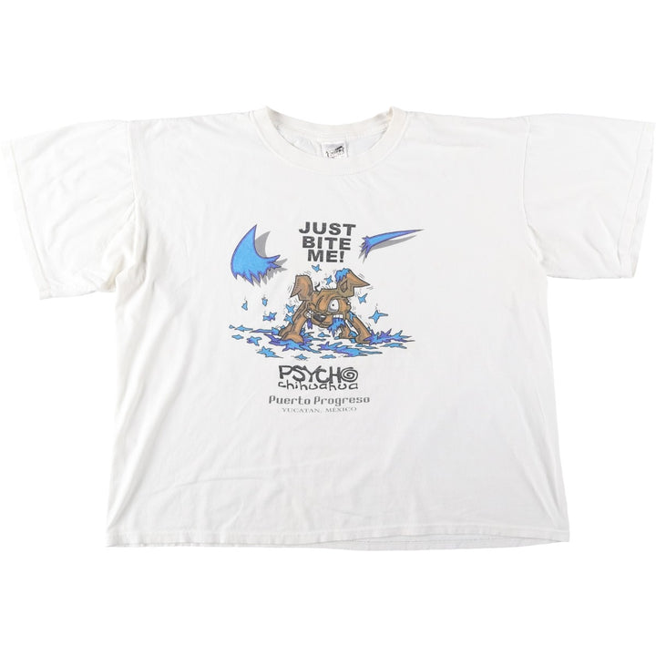 La Iguana Printed T-Shirt, Men's XXL (approx.) cotton white type Vintage Second Hand