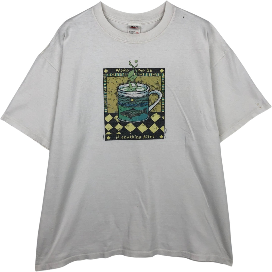 Anvil Printed T-shirt, Men's XL size cotton white type Vintage Second Hand