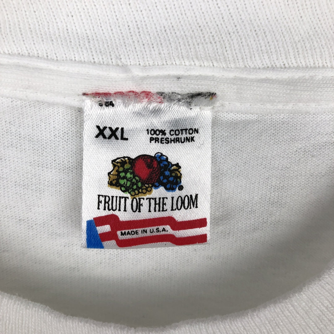 90'S Fruit of the Loom printed T-shirt, made in the USA, men's XXL, vintage cotton white type Vintage Second Hand