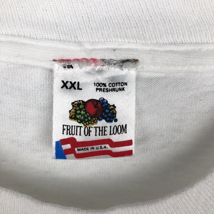 90'S Fruit of the Loom printed T-shirt, made in the USA, men's XXL, vintage cotton white type Vintage Second Hand