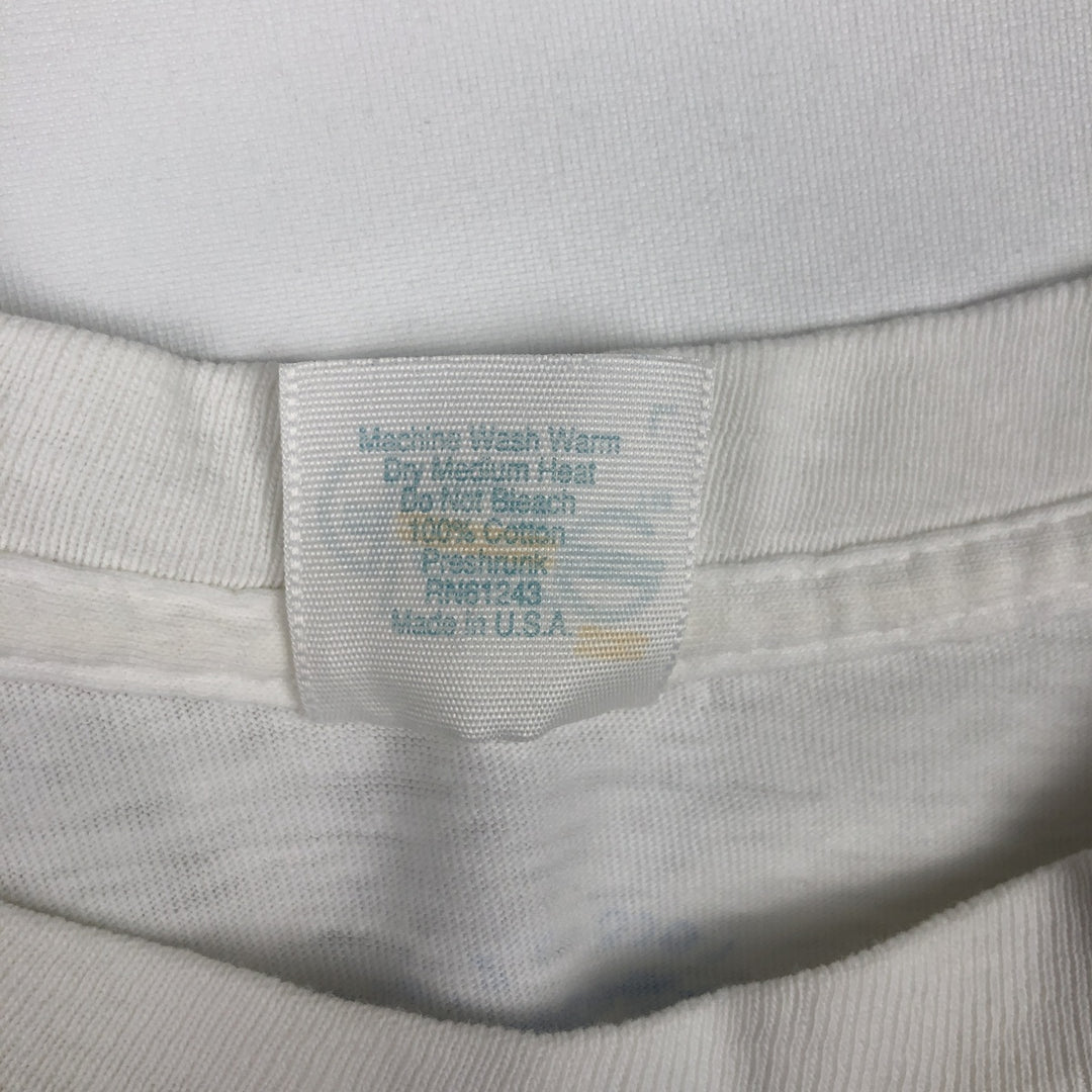 90'S ALORE Print T-Shirt, Made in USA, Men's Size L (Equivalent), Vintage cotton white type Vintage Second Hand