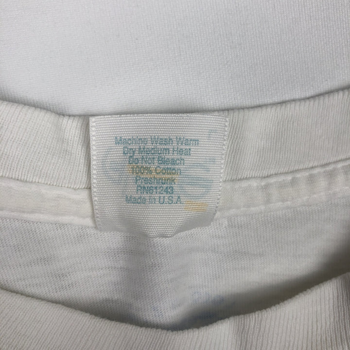 90'S ALORE Print T-Shirt, Made in USA, Men's Size L (Equivalent), Vintage cotton white type Vintage Second Hand