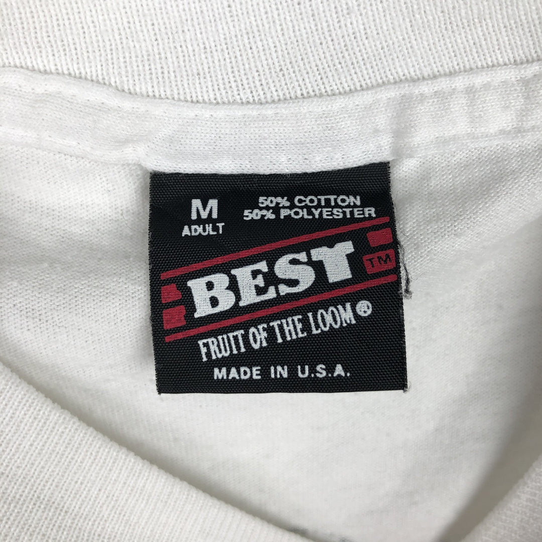 90'S Fruit of the Loom Message Print T-Shirt Made in USA Men's Medium Vintage cotton white type Vintage Second Hand