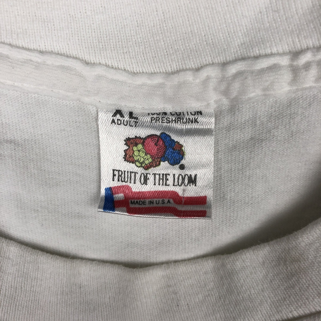 90'S Fruit of the Loom Cow Print T-Shirt, Made in USA, Men's XL (approx.) Vintage cotton white type Vintage Second Hand