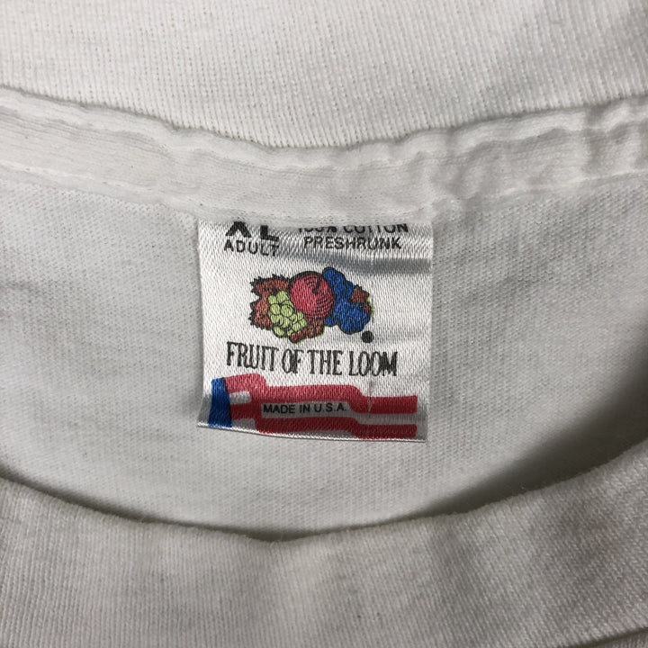 90'S Fruit of the Loom Cow Print T-Shirt, Made in USA, Men's XL (approx.) Vintage cotton white type Vintage Second Hand