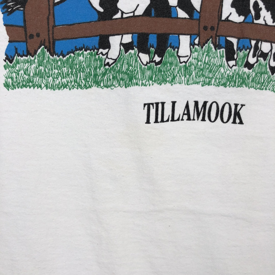 90'S Fruit of the Loom Cow Print T-Shirt, Made in USA, Men's XL (approx.) Vintage cotton white type Vintage Second Hand
