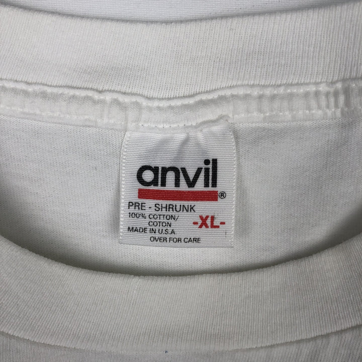 90'S Anvil Frog Pattern Print T-Shirt, Made in USA, Men's XL (approx.), Vintage cotton white type Vintage Second Hand