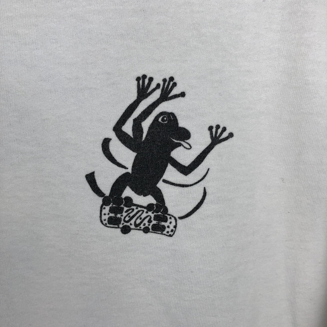 90'S Anvil Frog Pattern Print T-Shirt, Made in USA, Men's XL (approx.), Vintage cotton white type Vintage Second Hand