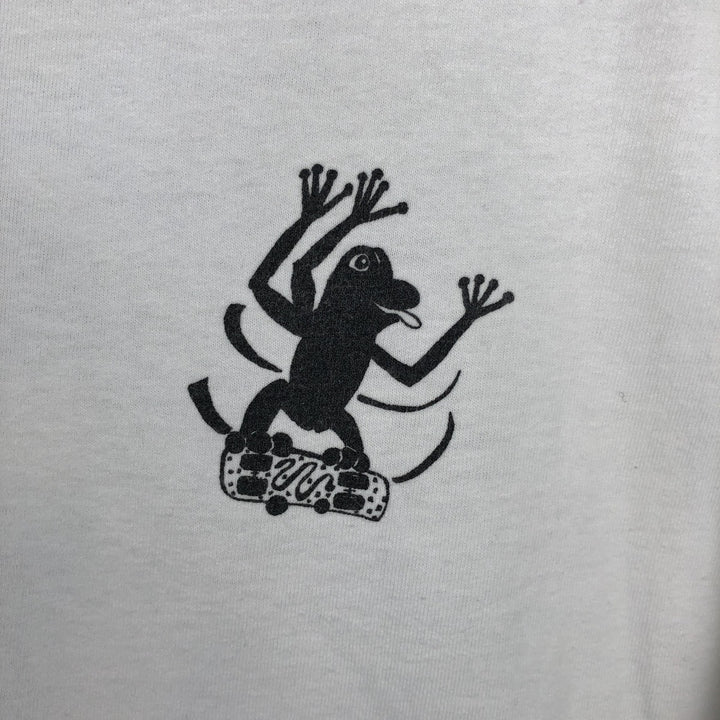 90'S Anvil Frog Pattern Print T-Shirt, Made in USA, Men's XL (approx.), Vintage cotton white type Vintage Second Hand