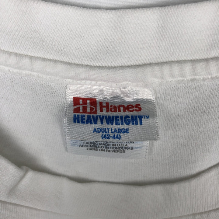 Vintage 90'S Hanes printed T-shirt, size L for men cotton white type Vintage Second Hand