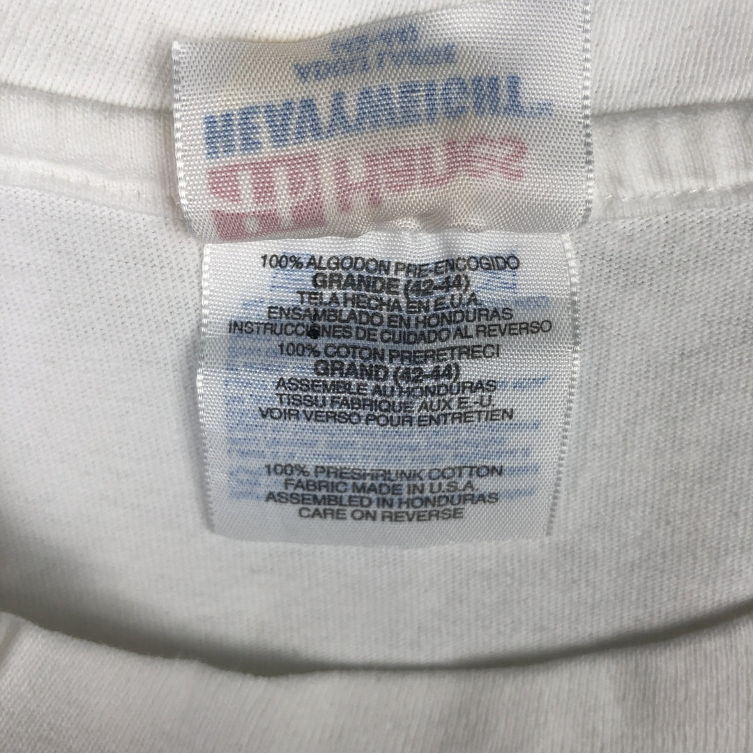 Vintage 90'S Hanes printed T-shirt, size L for men cotton white type Vintage Second Hand