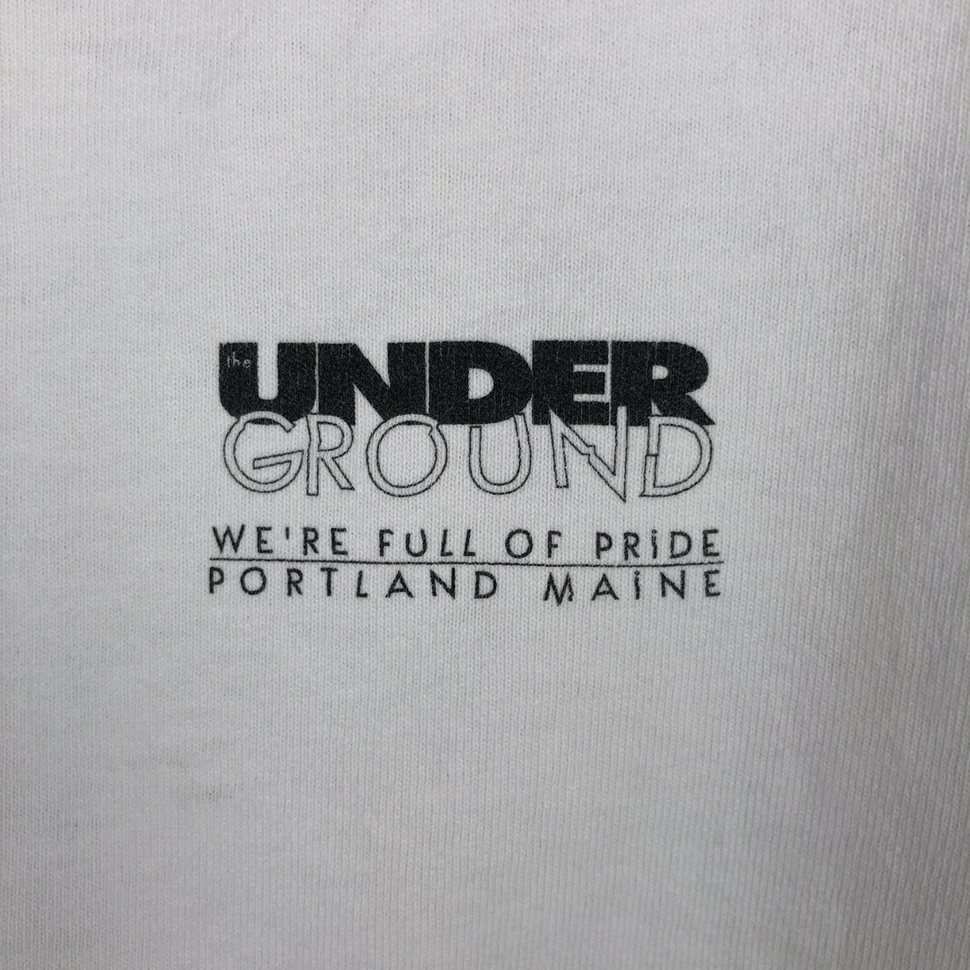 Printed T-shirt, men's size XL unclear white type Vintage Second Hand