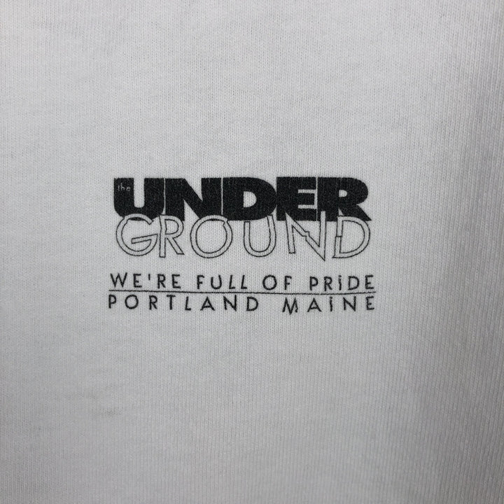 Printed T-shirt, men's size XL unclear white type Vintage Second Hand