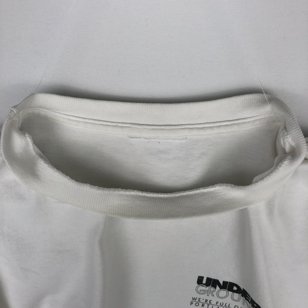 Printed T-shirt, men's size XL unclear white type Vintage Second Hand