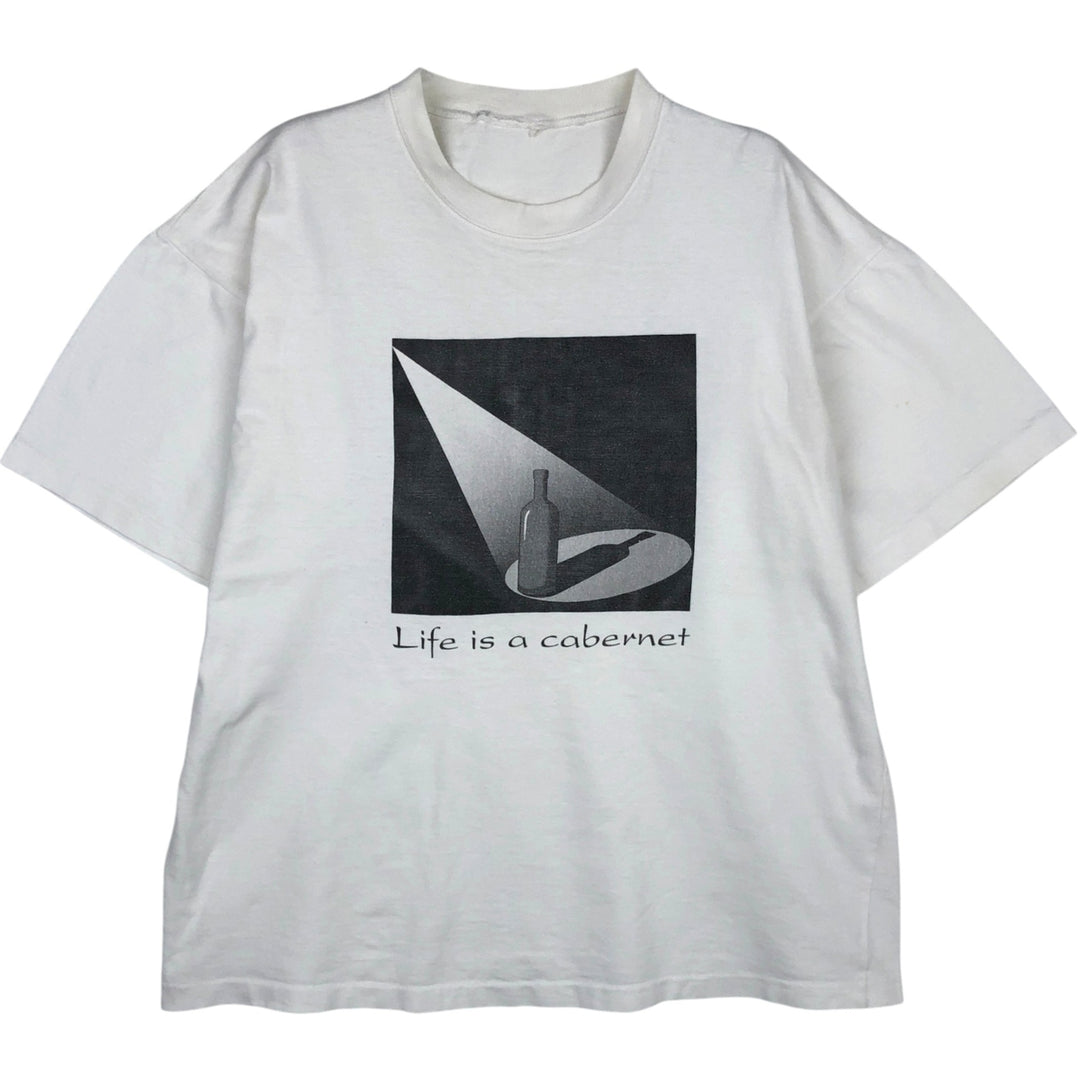 Vintage printed T-shirt from the 1990s, equivalent to men's size L. unclear white type Vintage Second Hand