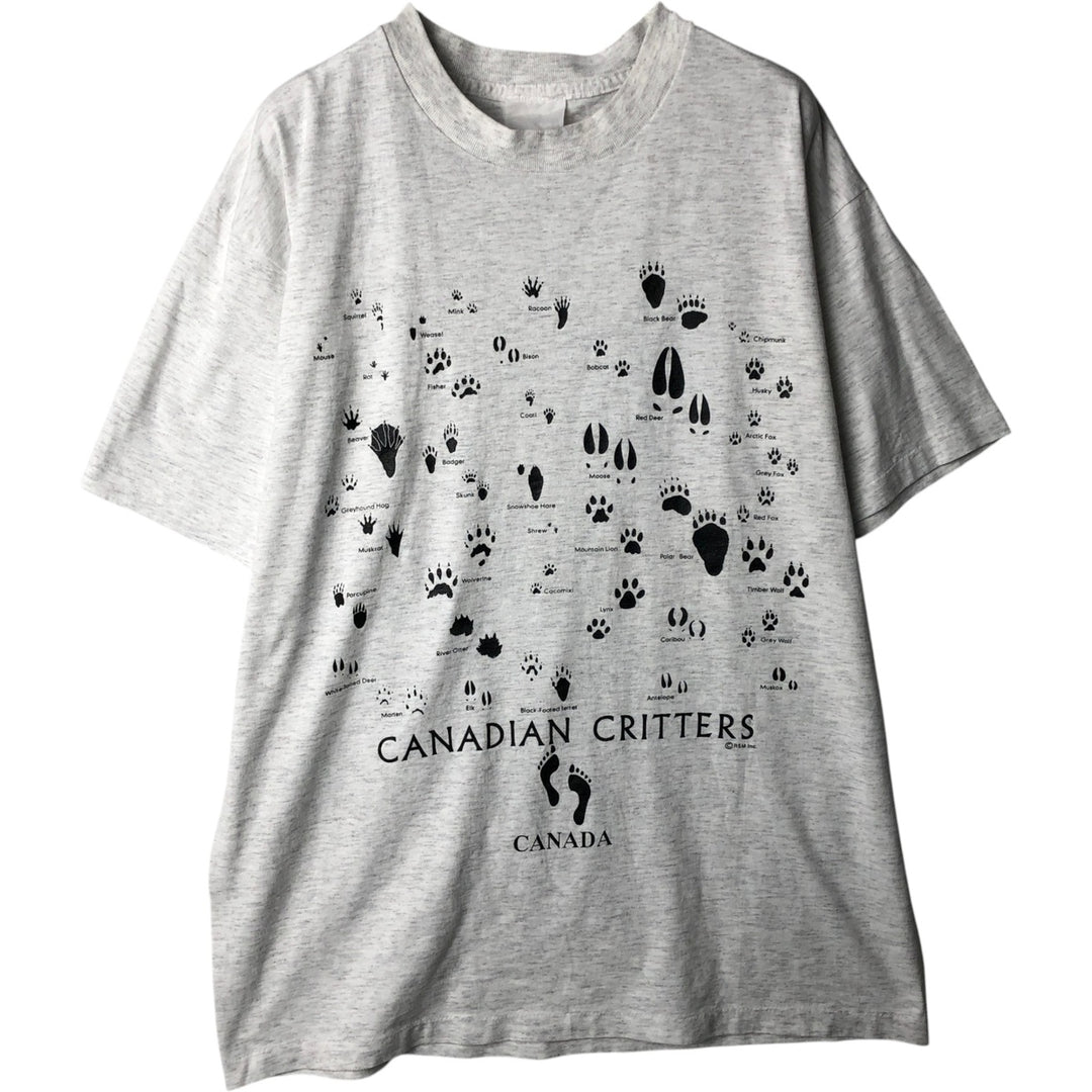 Vintage printed T-shirt from the 1990s, equivalent to men's size L. unclear gray type Vintage Second Hand
