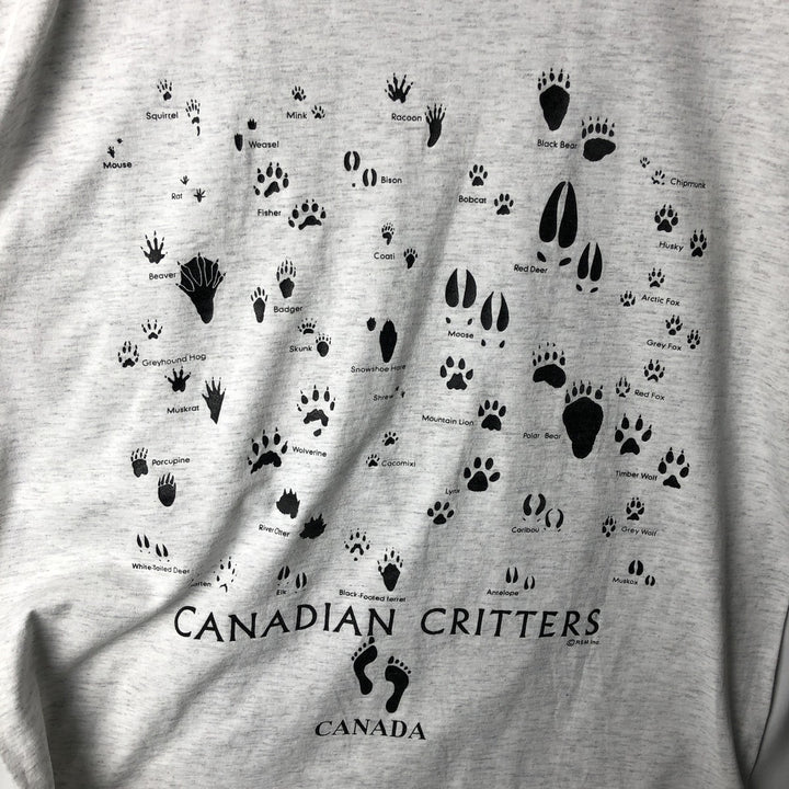 Vintage printed T-shirt from the 1990s, equivalent to men's size L. unclear gray type Vintage Second Hand