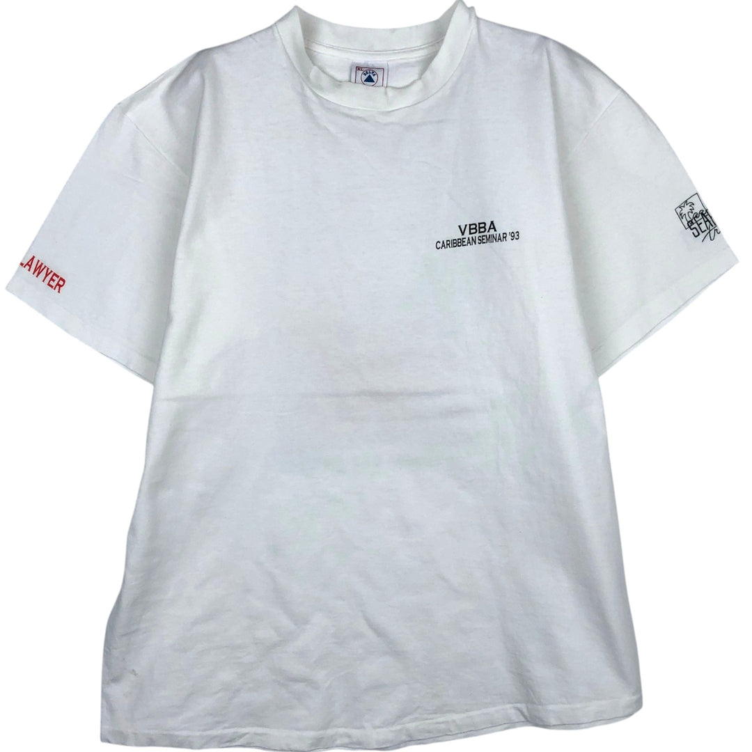 Delta Print T-Shirt, Made in USA, Men's Size XL (approx.) cotton white type Vintage Second Hand