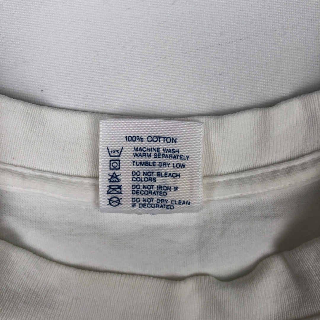 Delta Print T-Shirt, Made in USA, Men's Size XL (approx.) cotton white type Vintage Second Hand