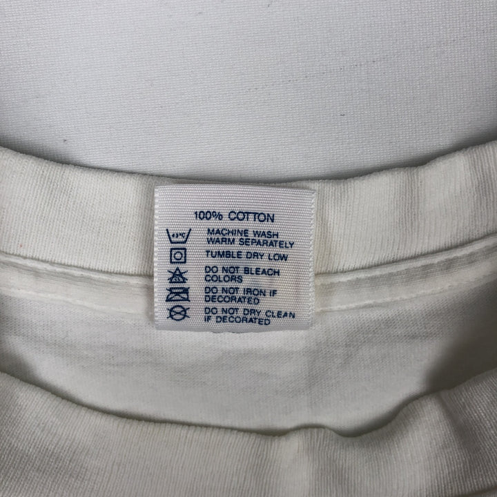 Delta Print T-Shirt, Made in USA, Men's Size XL (approx.) cotton white type Vintage Second Hand